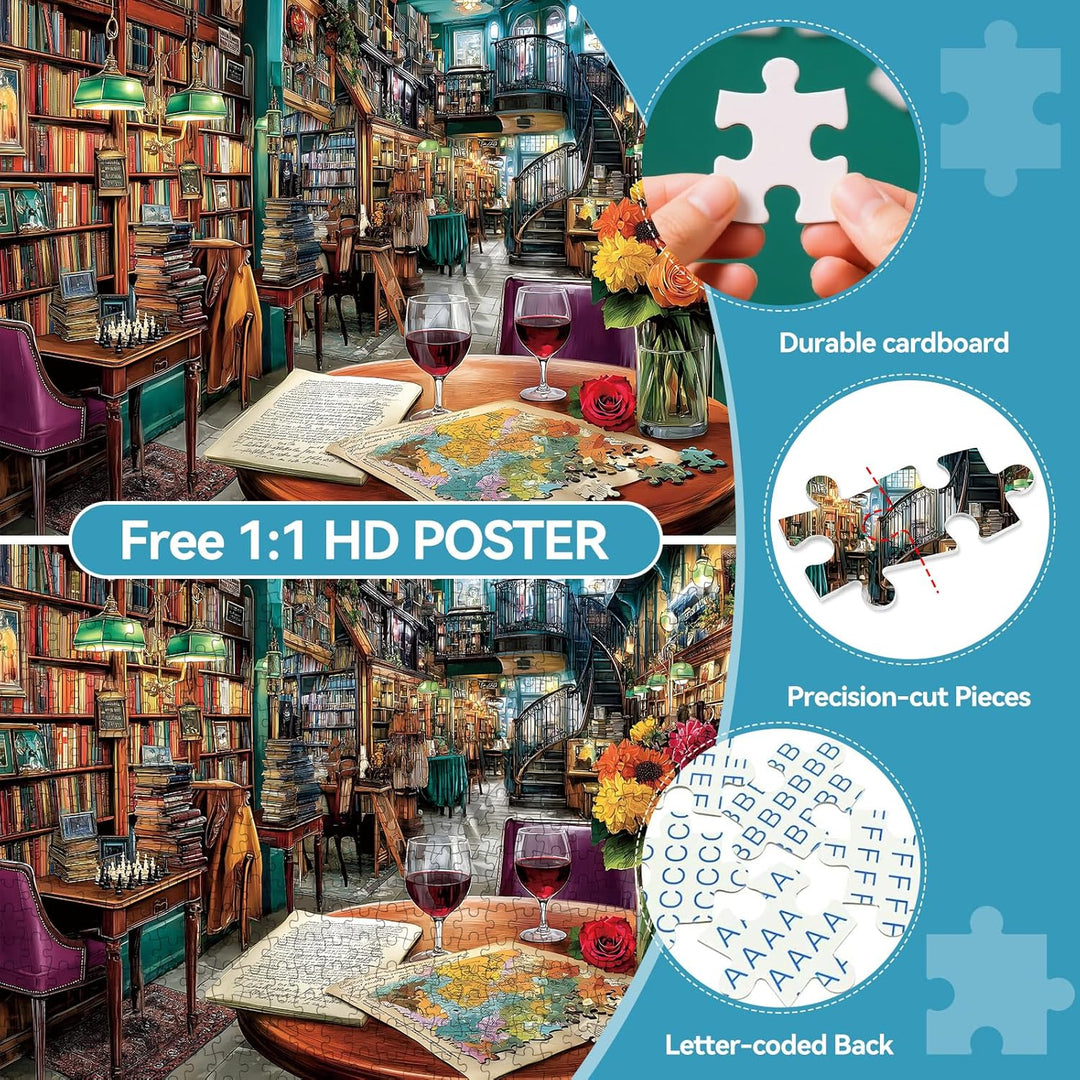 ZHISEOYI 500 Piece Puzzle for Adults Valentines Day Wine