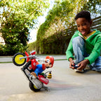 Hot Wheels Mario Wheelie Motocross RC, vehículo a batería con control remoto