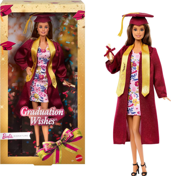 Barbie Signature Graduation Wishes - Muñeca de moda con bata burdeo...