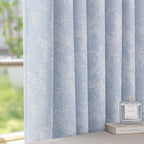 FMFUNCTEX Cortinas opacas de jacquard floral azul, 52 x 84 pulgadas