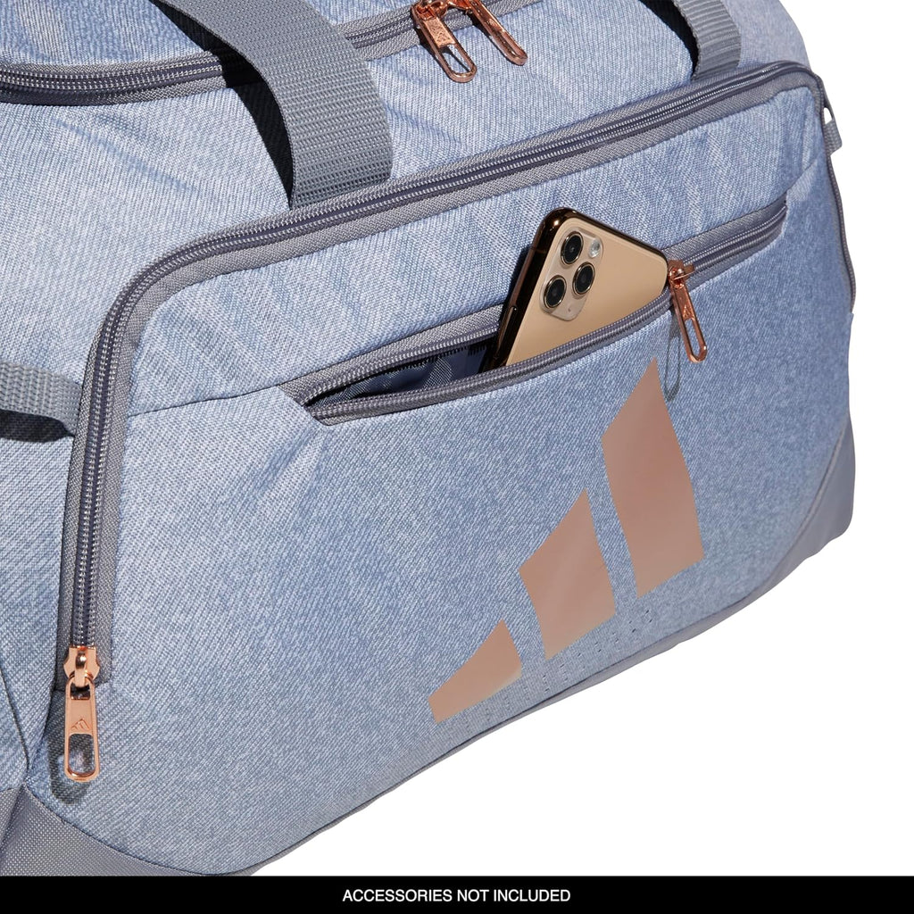 adidas Defender - Bolsa de lona color gris y oro rosa, OSFA