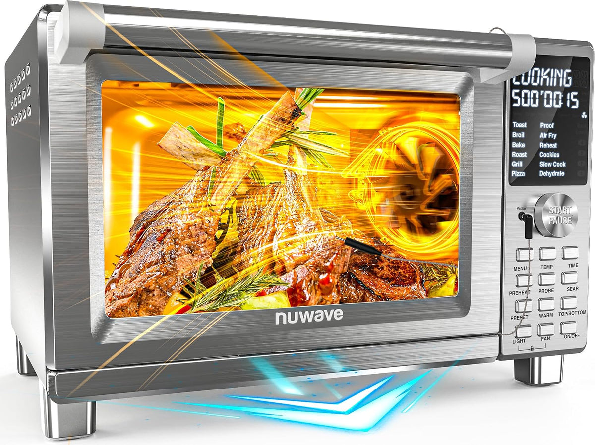 Nuwave Bravo XL Pro Air Fryer Toaster Oven con Combo de Parrilla, Sistema Nuevo 2026