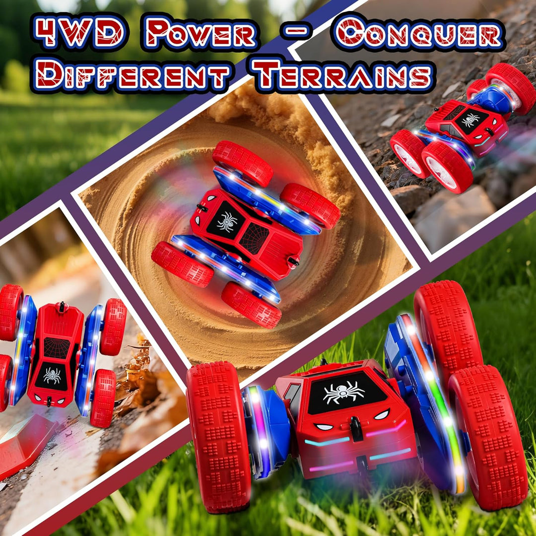 SANGQAOFU Spider - Coche de control remoto 4WD 360° Flips RC Stunt...