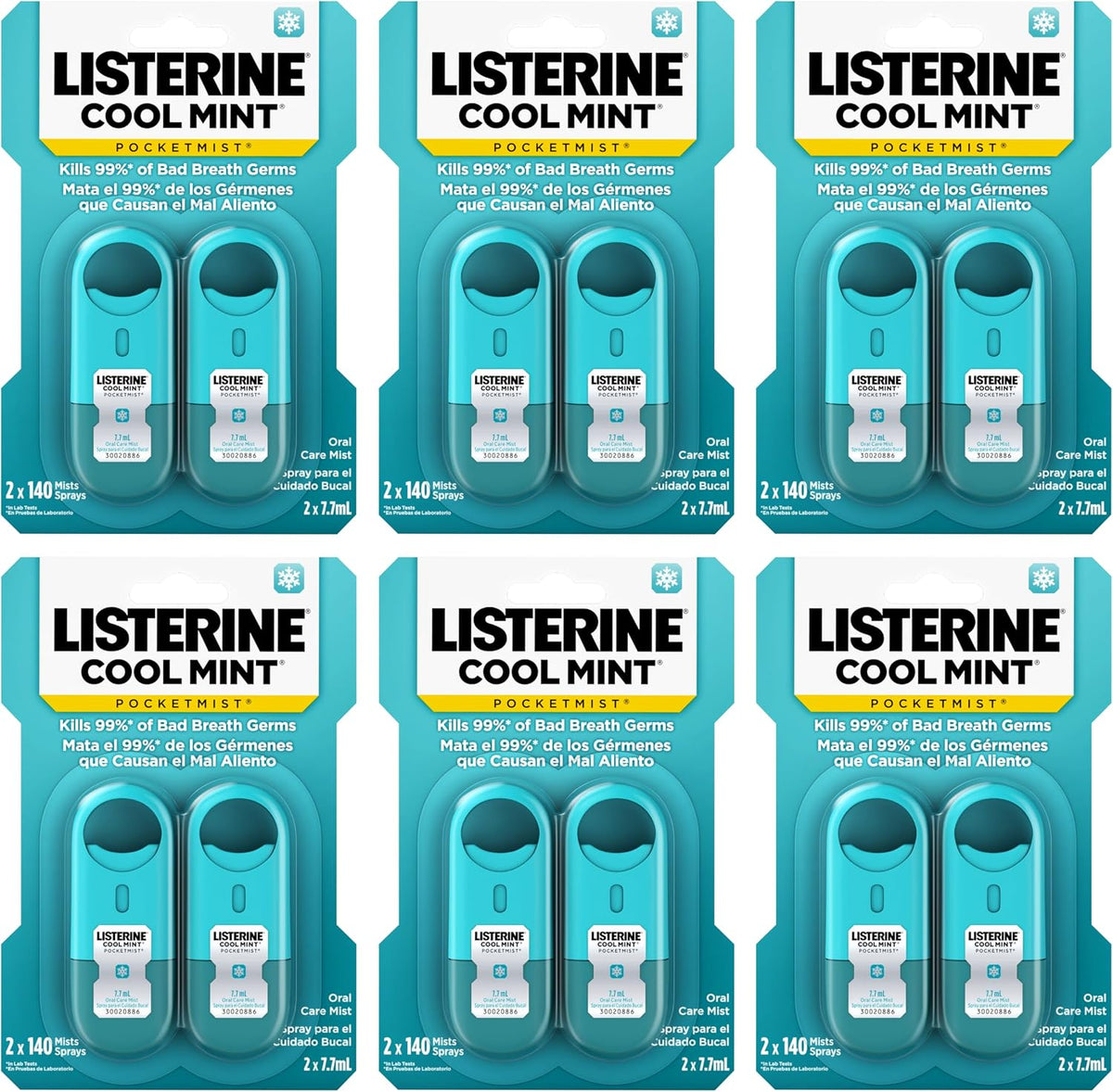 Listerine Cool Mint Pocketmist, espray de cuidado bucal para un ali...