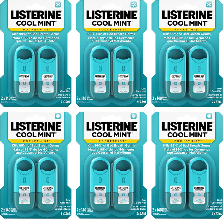 Listerine Cool Mint Pocketmist, espray de cuidado bucal para un ali...