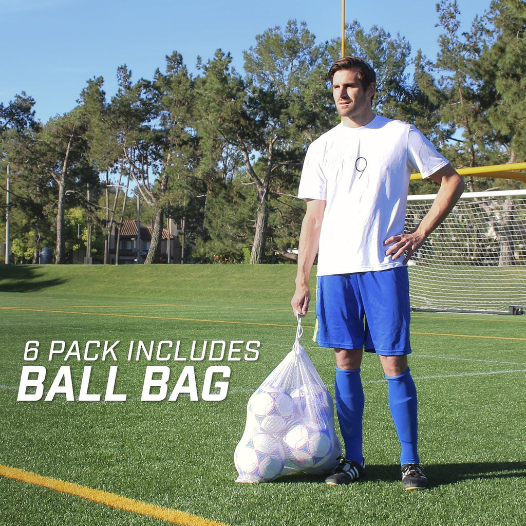 GoSports Premier balones de fútbol - Venta individual o paquete de 6 - Tamaños 3, 4, 5, con bomba para balón