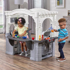 Step2 Grand Walk-in - Juego de cocina y parrilla para niños, cocineta para interiores y exteriores, juego interactivo con luces y sonidos, plástico duradero, accesorios de juguete de 103 piezas, niños