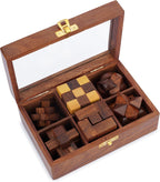 Ajuny Juego de caja de rompecabezas de madera, 6 juegos de rompecabezas