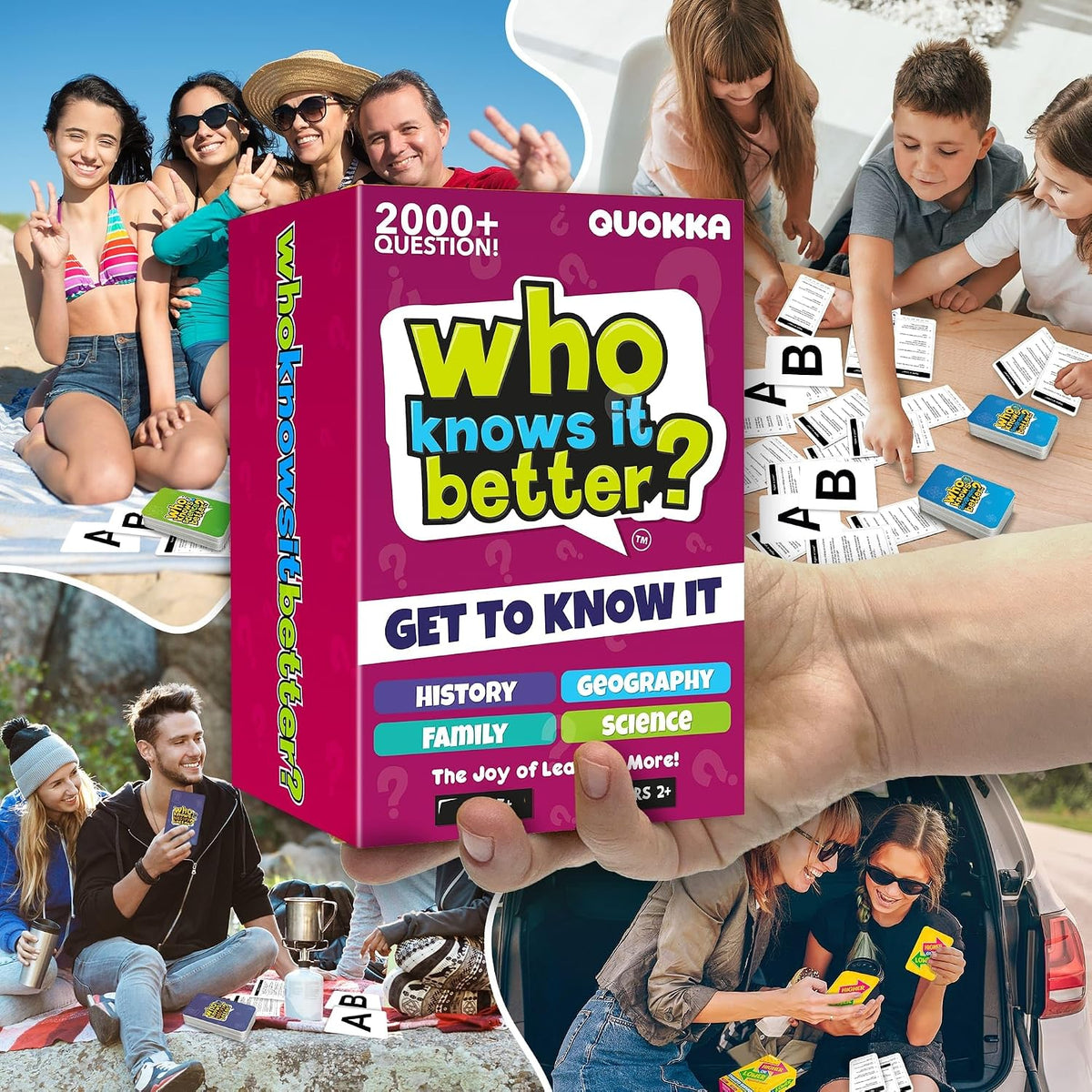 Juegos de cartas para niños 8-12 - Set de 4 juegos de mesa familiares para niños y adultos