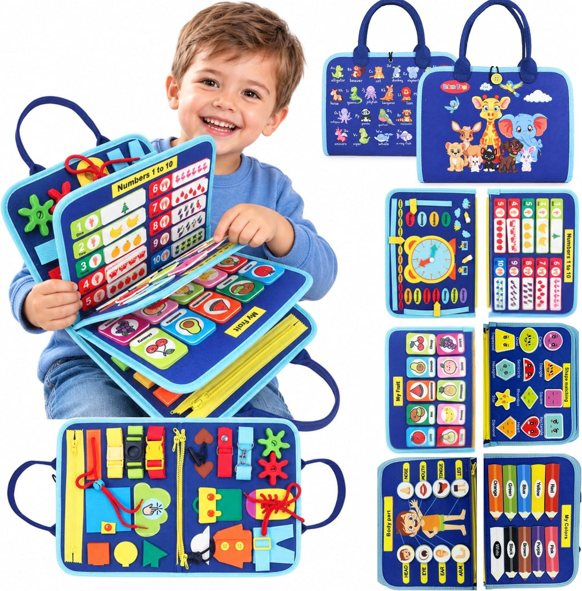 URBAN TOYS Montessori - Tablero de actividades, libro ocupado