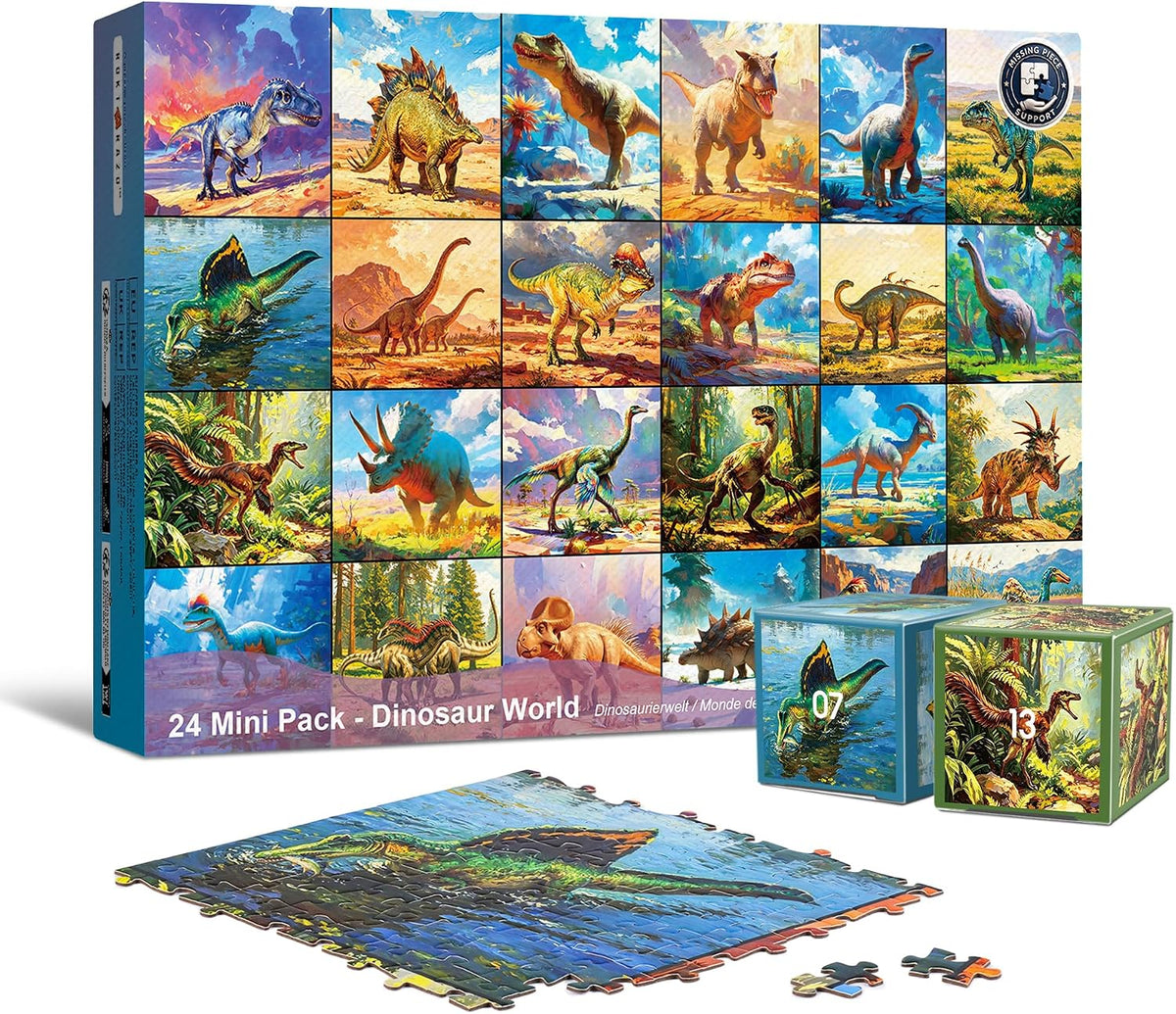 Dinosaur World - Rompecabezas para adultos de 2000 piezas, paquete de 24