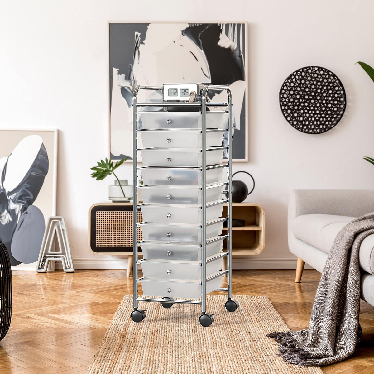 Lámpara Simple Houseware Organizador de carrito utilitario con ruedas de 10 cajones