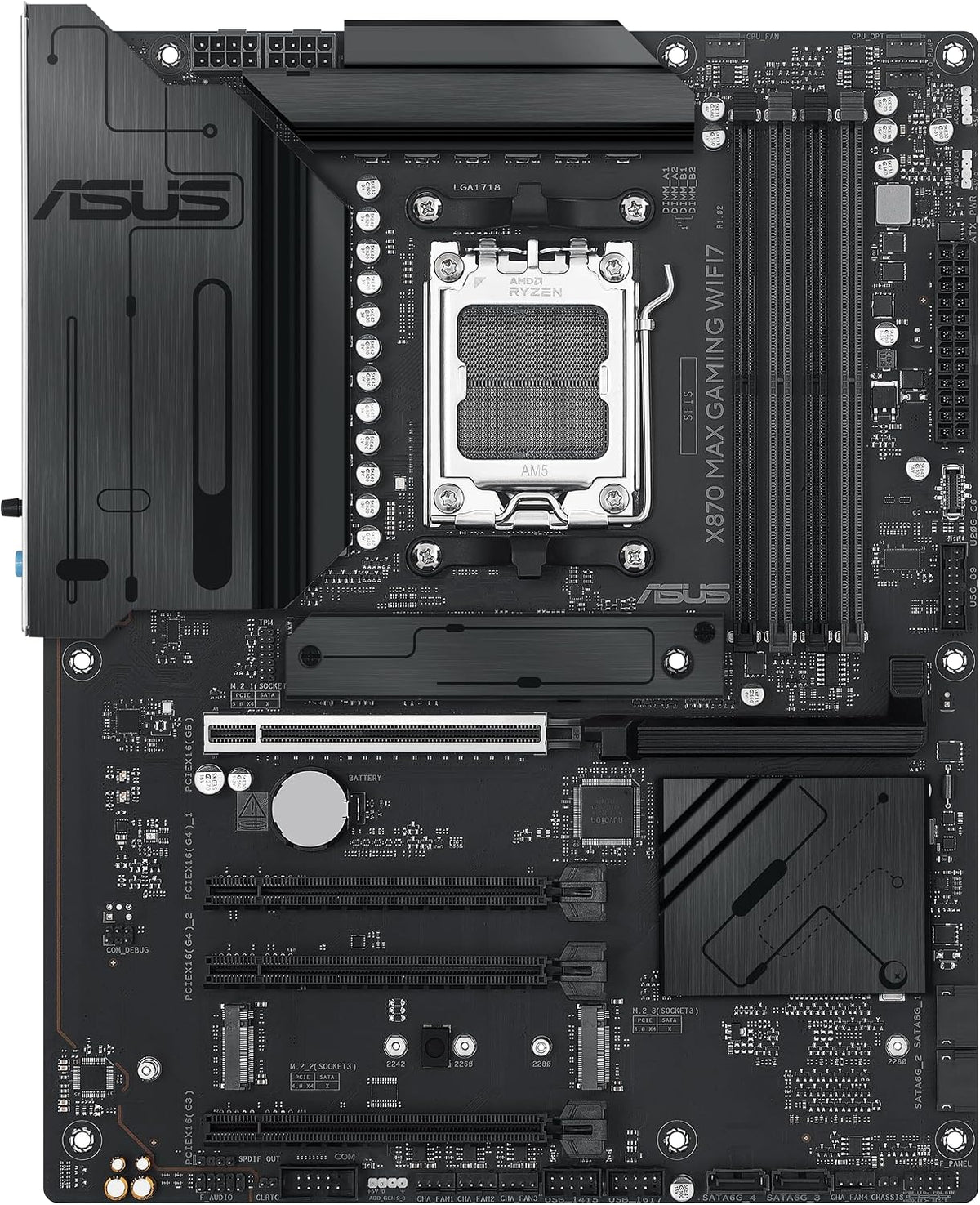 Placa base ASUS X870 MAX Gaming WIFI7 AMD AM5 ATX, 12+2+1 80A DrMOS...