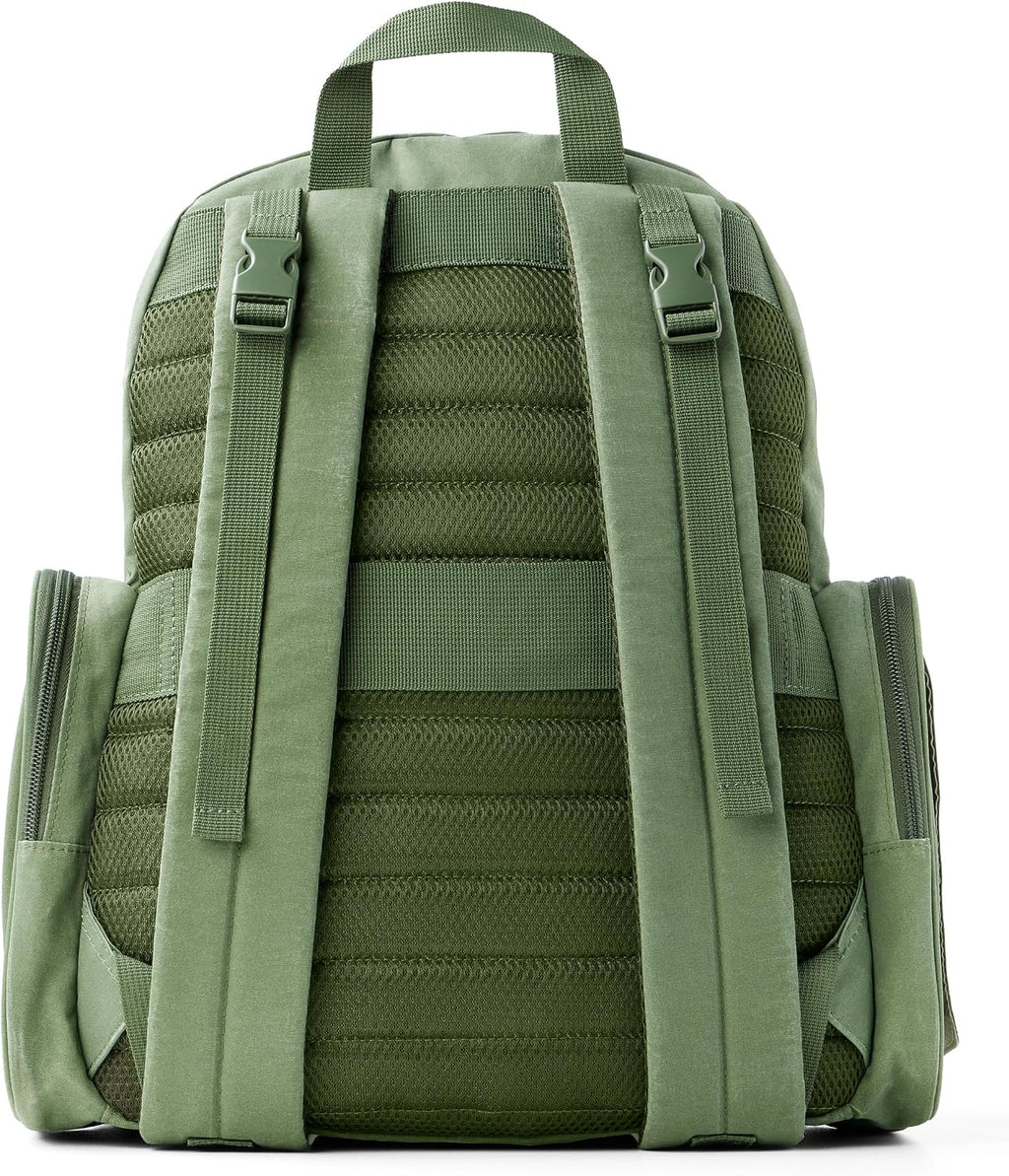 Skip Hop - Mochila para pañales con cambiador portátil, toallitas de fácil acceso y bolsillos laterales con cremallera, funda de equipaje y correas de cochecito, se adapta a una computadora portátil