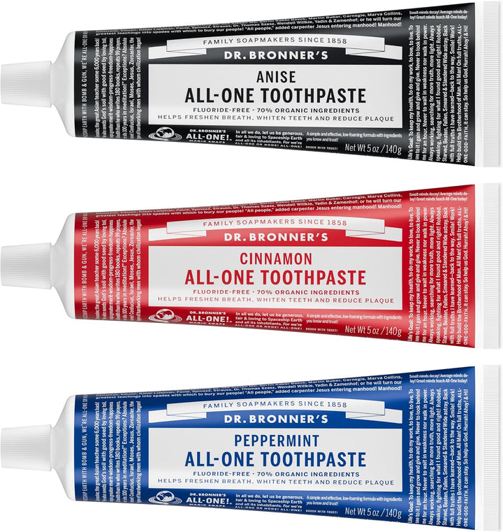 Dr. Bronner\u2019s Pasta de dientes todo en uno 3 paquetes variedad...