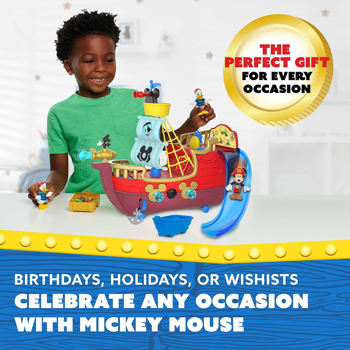 Disney Junior Mickey Mouse Funhouse Treasure Adventure Pirata Barco Set de Juego