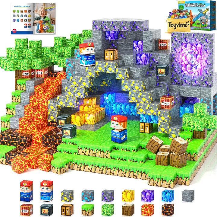 Bloques Magnéticos 100PCS Juguetes para Niños Bloques de Construcci...