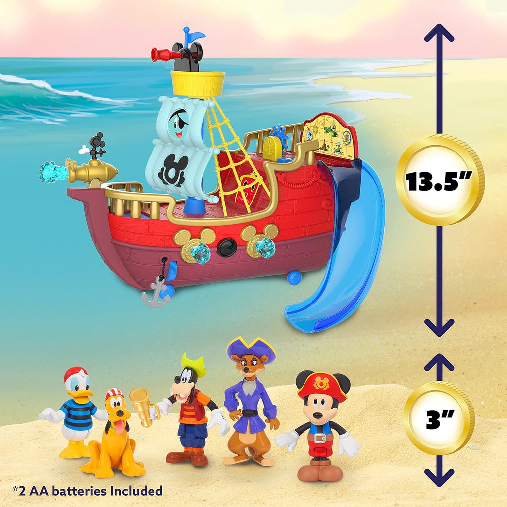 Disney Junior Mickey Mouse Funhouse Treasure Adventure Pirata Barco Set de Juego