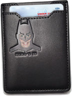Cartera de cuero estilo murciélago para hombres, regalo personalizado para esposo, regalo único de cumpleaños u ocasión especial para él, ideal para aniversario y Navidad, Negro