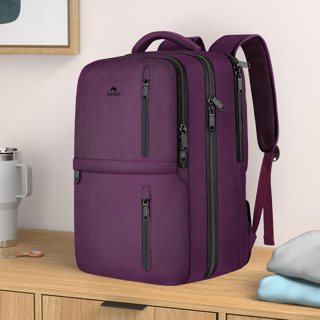MATEIN Mochila de viaje para mujer, mochila de equipaje de mano ext...