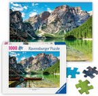 Ravensburger - Pragser Wildsee, Italia - Rompecabezas de 1000 piezas - Impresionante lago tranquilo con barcos rústicos - Montañas majestuosas y bosque exuberante - Regalo ideal - Arte enmarcable