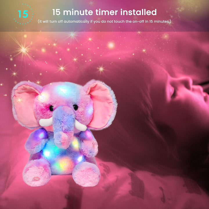 Hopearl Elefante de Peluche LED con Iluminación Colorida Animal de...