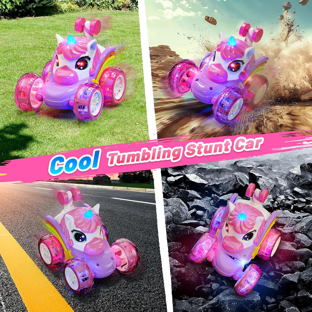 Carsky - Coche de control remoto de unicornio para niñas, coches RC...