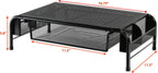SimpleHouseware. Soporte elevador de escritorio de metal con cajón organizador, Negro Paquete de 2