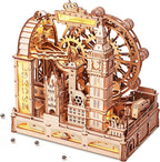 ROKR Marble Travel London, 3D Wooden Puzzles para Adults, Marble Run Kit Adults a Build, 3D Wooden Puzzle con LED, Unique Gift para Men Women