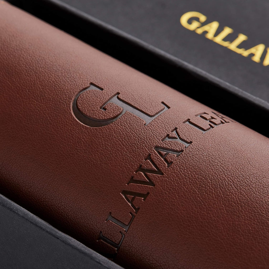 Gallaway Leather Tapete de escritorio de oficina, grande, 36 x 17 pulgadas, marrón oscuro, para la parte superior de los escritorios, protector de escritorio de computadora elegante listo para regalo, de piel sintética