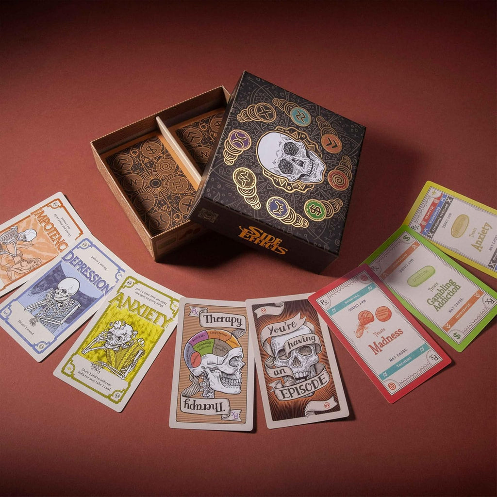 Pillbox Games Efectos secundarios, estratégico toma ese juego de cartas de terapia