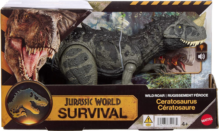 Mattel Jurassic World Wild Roar Ceratosaurus - Figura de acción de...