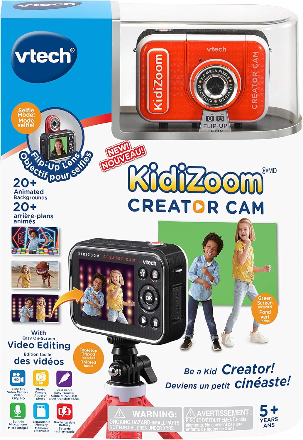 VTech KidiZoom Creator Cam, cámara de alta definición para niños pa...