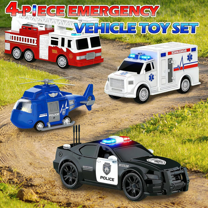 EPPO Paquete de 4 Juguetes de Camión de Bomberos