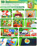 Tablero de actividades para niños pequeños, libro de actividades de