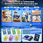 Hawkko Kit de telescopio para niños de 8-12 años, apertura de 80 mm, 500 mm de focal, telescopio portátil