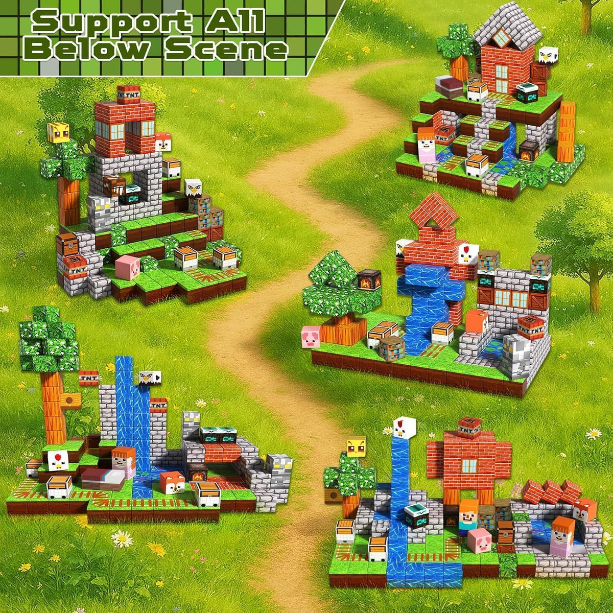 Annexfun 200 bloques magnéticos, bloques de construcción magnéticos, imanes apilables para niños, juguete sensorial para STEM Montessori, juguetes sensoriales para niños de 3 años en adelante, regalos