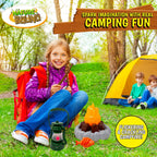 Nature Bound Kids Camping Playset - Juego de camping para niños con fogata iluminada - Set de juguete para aventuras en interiores y exteriores - Finge hacer s'mores, linterna y accesorios de camping (Caja de regalo)