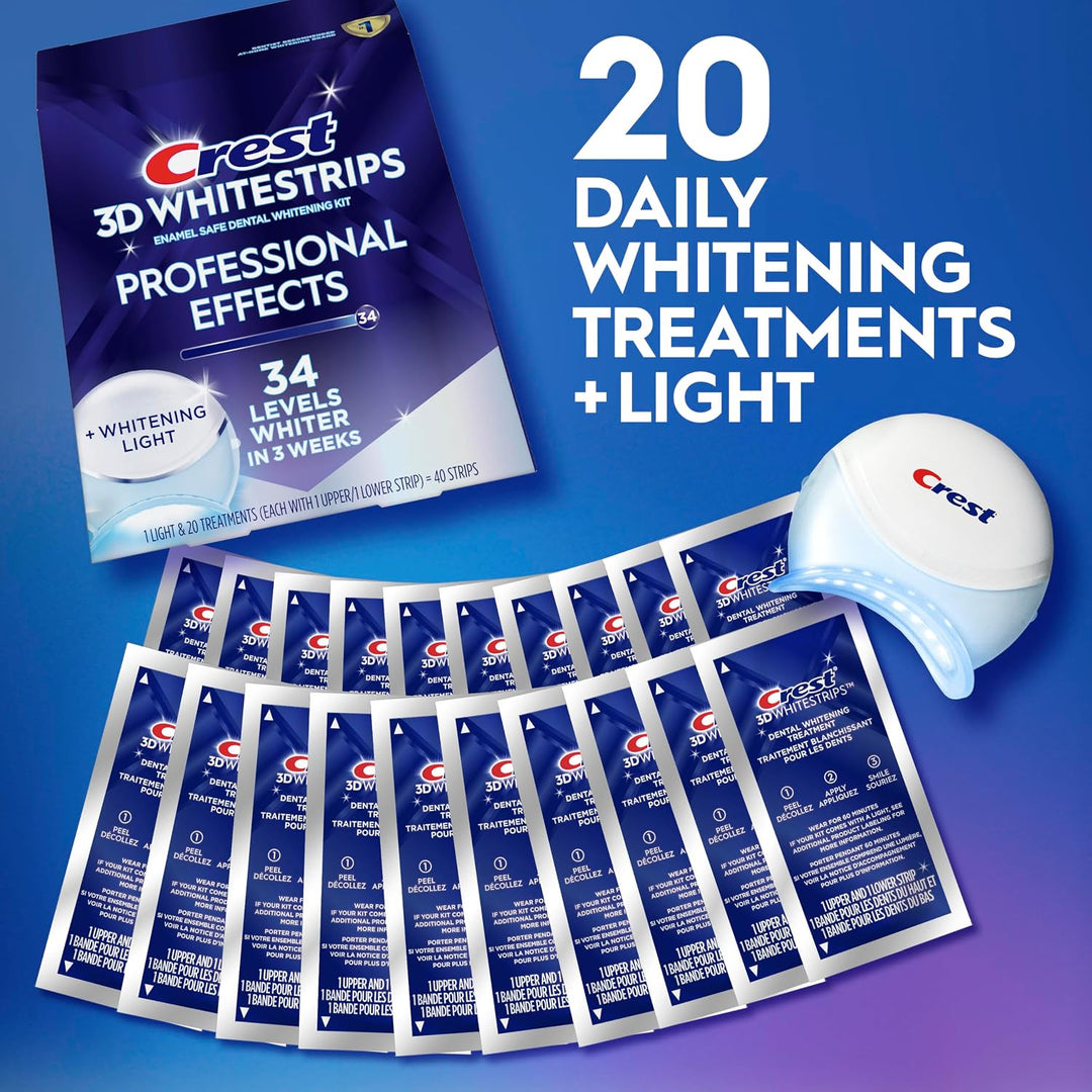 Crest 3D Whitestrips Efectos Profesionales + Luz LED \u2013 Kit de...