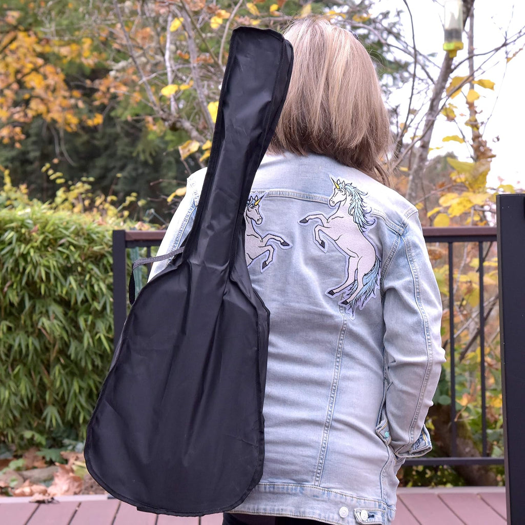 Guitarra de madera de 30 pulgadas con funda y accesorios para niños, niñas y principiantes - Azul