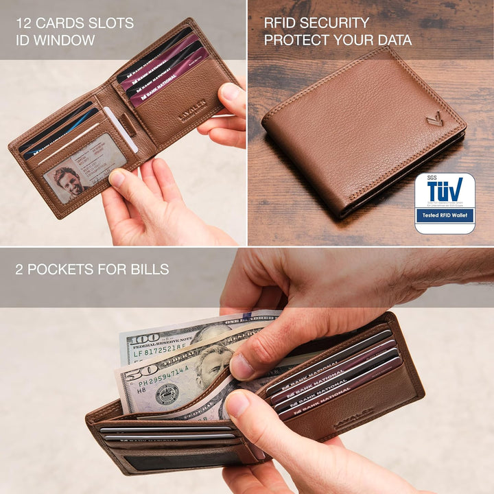 Lavalen Billeteras de cuero suave para hombres UK \u2013 Bloqueo RF...