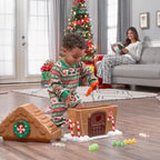 Step2 My First Gingerbread House, juguete interactivo navideño para niños, ilumina y reproduce música, incluye 20 accesorios, para niños pequeños de 1 año en adelante