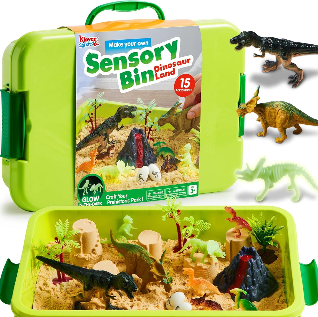 Klever Kits - Juego sensorial de dinosaurios para niños pequeños co...