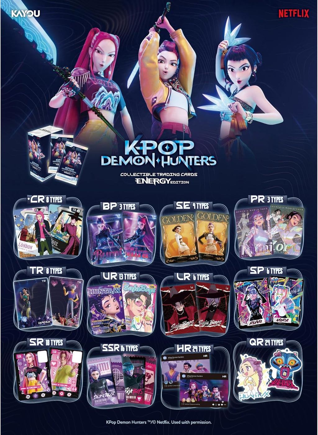 Kpop Demon Hunters - Tarjetas coleccionables edición energética