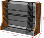 Organizador organizador de escritorio de pared de madera de hierro