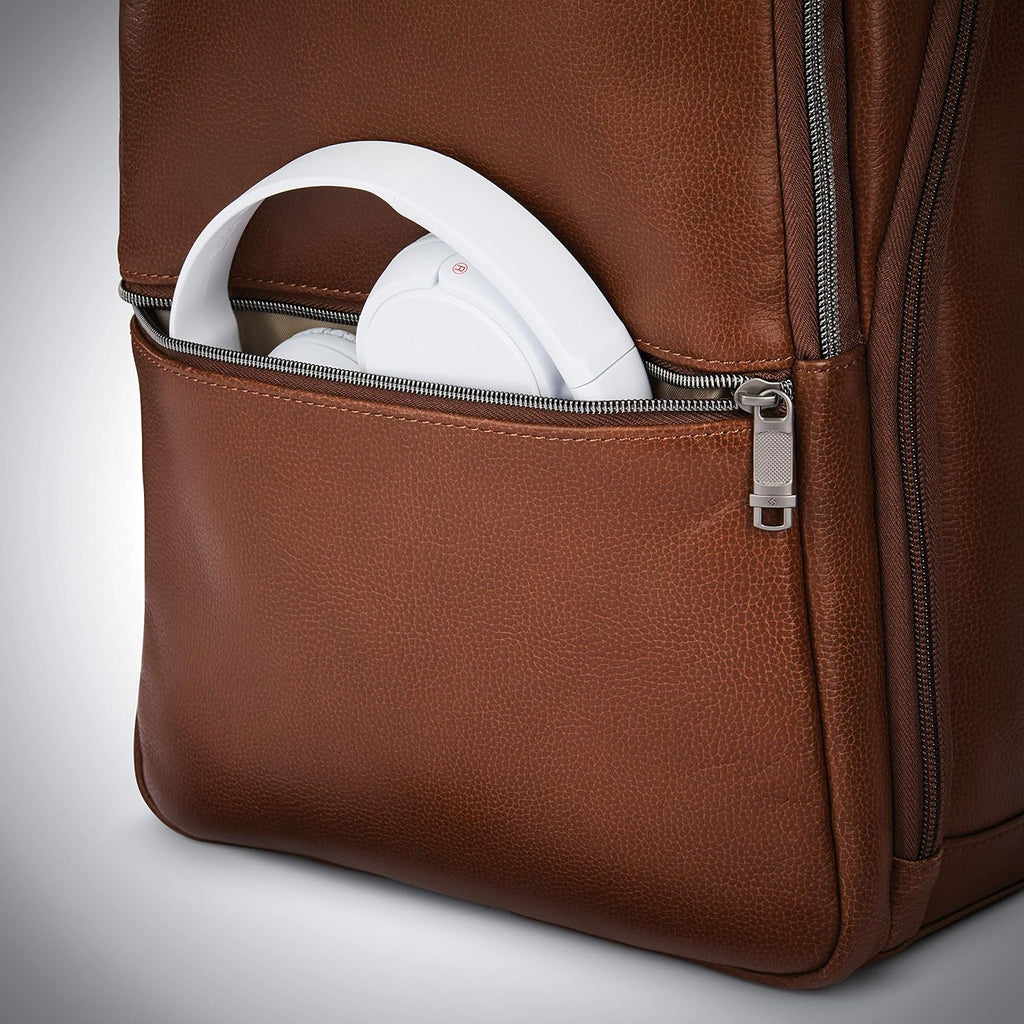 Samsonite Mochila delgada clásica de cuero