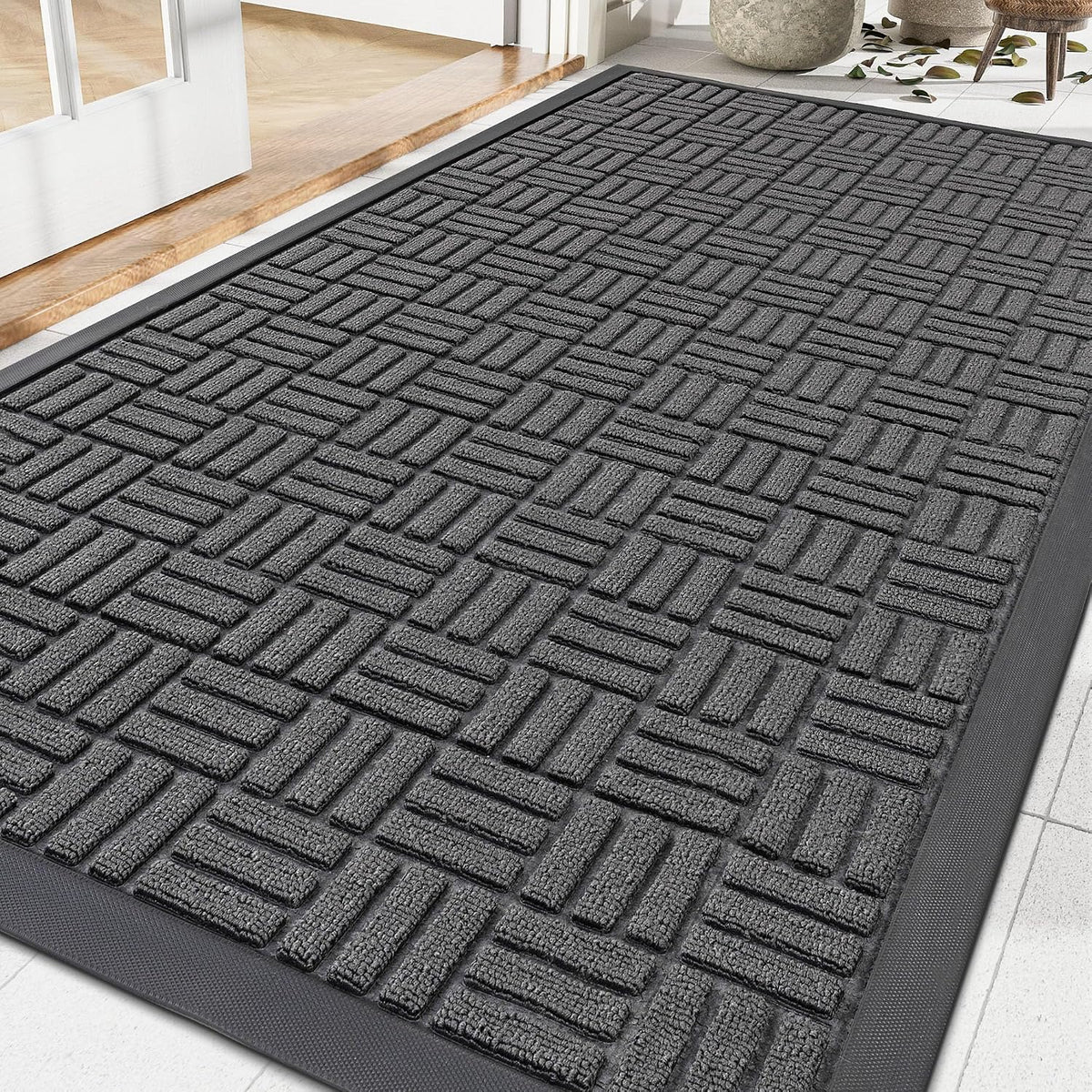 Amyracel Tapete para puerta delantera, 3 x 4 pies, resistente e impermeable