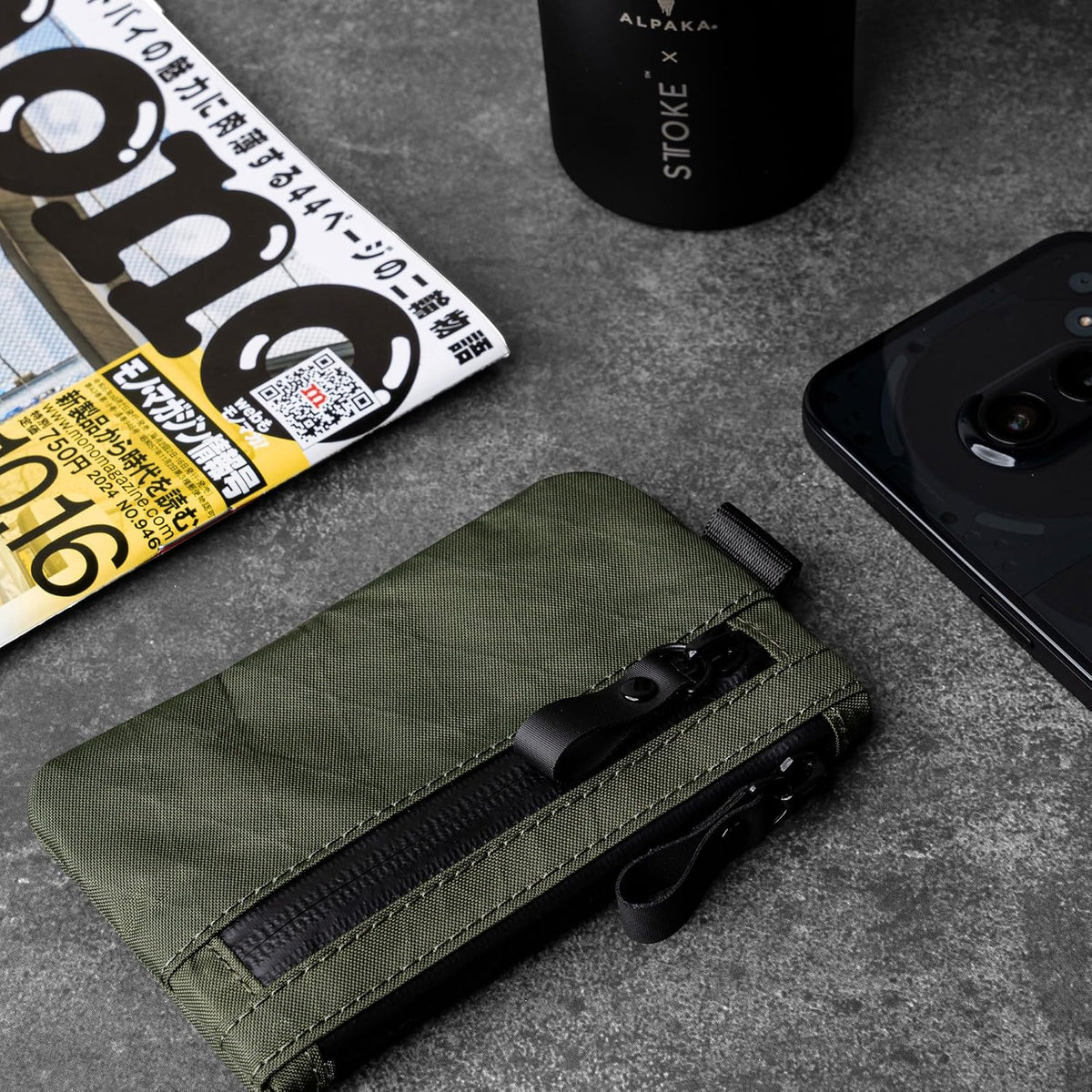 ALPAKA Cartera para hombre con bloqueo RFID, color verde oscuro