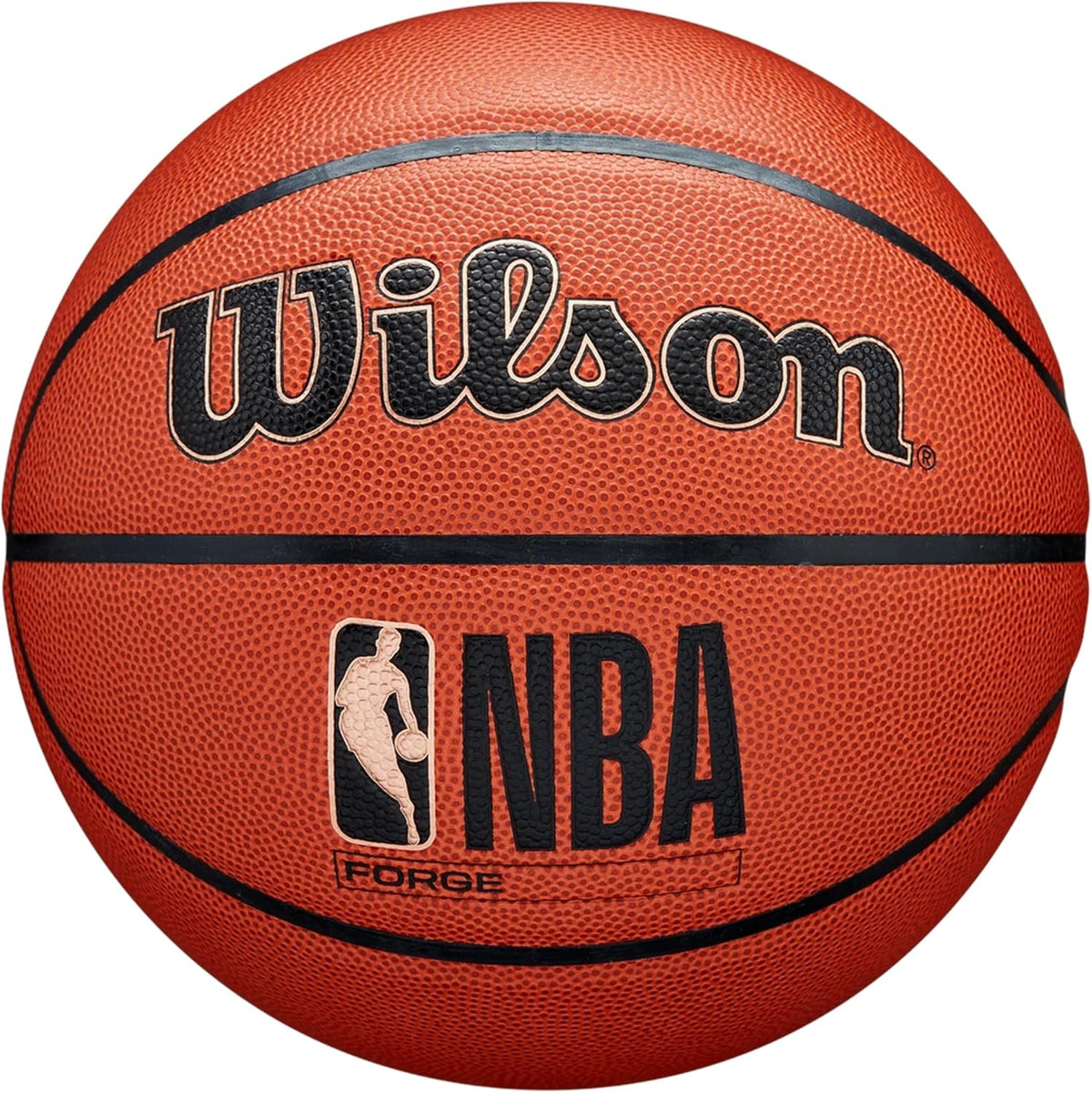 WILSON NBA Forge - Balón de baloncesto para interiores y exteriores, marrón, tamaño 6 - 28.5 pulgadas, 1 balón