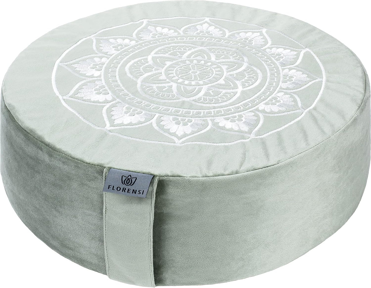 Florensi - Cojín de meditación para yoga, color verde salvia